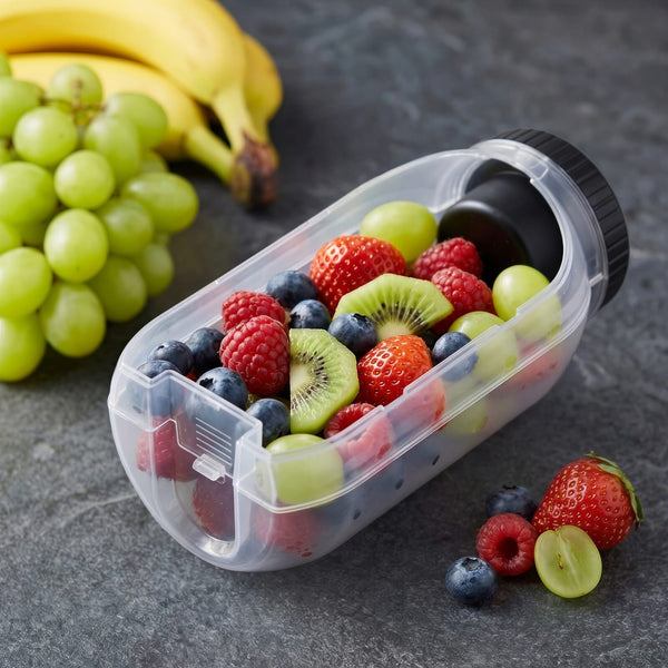 Contenitore per pranzo all-in-one con scomparto per salsa e cucchiaio-forchetta - personalizzabile con logo