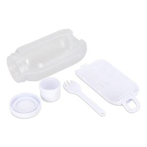 Contenitore per pranzo all-in-one con scomparto per salsa e cucchiaio-forchetta - personalizzabile con logo