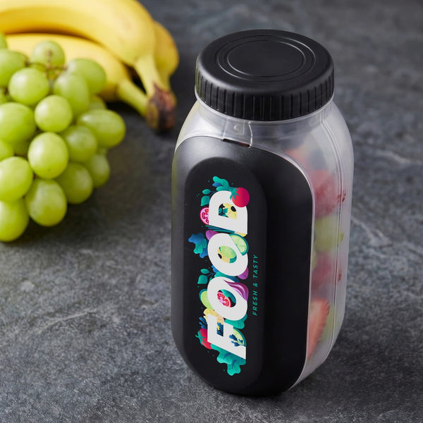 Contenitore per pranzo all-in-one con scomparto per salsa e cucchiaio-forchetta - personalizzabile con logo