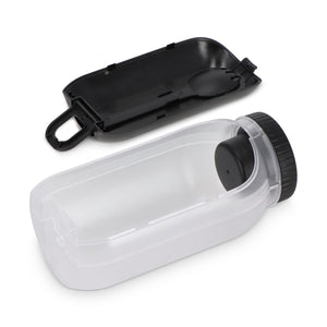 Contenitore per pranzo all-in-one con scomparto per salsa e cucchiaio-forchetta - personalizzabile con logo