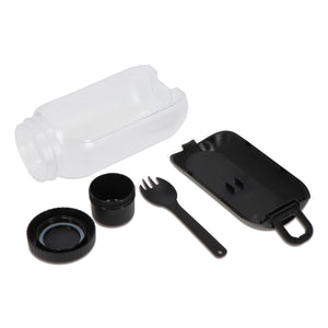 Contenitore per pranzo all-in-one con scomparto per salsa e cucchiaio-forchetta - personalizzabile con logo