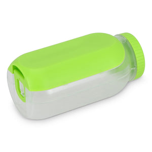 Contenitore per pranzo all-in-one con scomparto per salsa e cucchiaio-forchetta verde - personalizzabile con logo