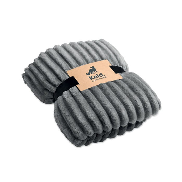 Coperta a righe in pile RPET - personalizzabile con logo