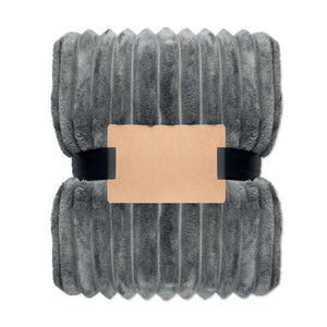 Coperta a righe in pile RPET - personalizzabile con logo