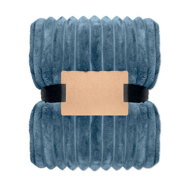 Coperta a righe in pile RPET - personalizzabile con logo
