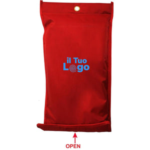 Coperta antincendio 100x95cm rosso - personalizzabile con logo