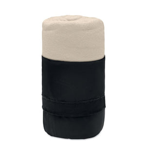 Coperta da viaggio beige - personalizzabile con logo