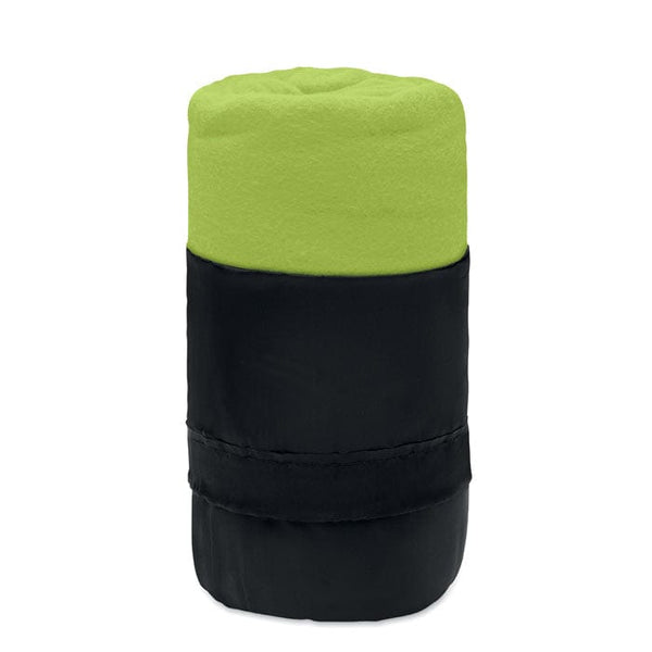 Coperta da viaggio verde calce - personalizzabile con logo