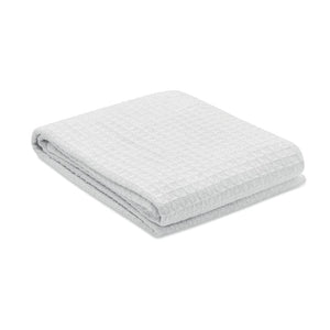 Coperta in cotone 350 gr/m² bianco - personalizzabile con logo