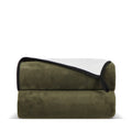 Coperta in pile di corallo accoppiato 120x150 cm (500 g/m²) sublimazione Dried Green - personalizzabile con logo
