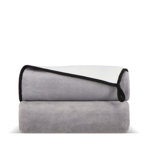 Coperta in pile di corallo accoppiato 120x150 cm (500 g/m²) sublimazione Grigio - personalizzabile con logo