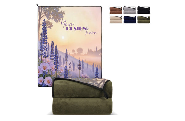 Coperta in pile di corallo accoppiato 120x150 cm (500 g/m²) sublimazione - personalizzabile con logo