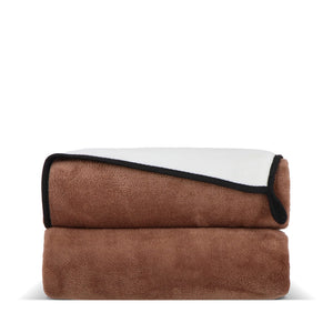 Coperta in pile di corallo accoppiato 120x150 cm (500 g/m²) sublimazione Tortora - personalizzabile con logo