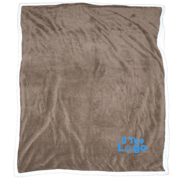 Coperta in pile e sherpa - personalizzabile con logo