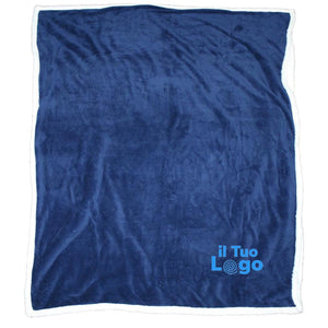 Coperta in pile e sherpa - personalizzabile con logo