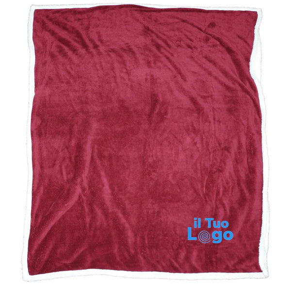 Coperta in pile e sherpa - personalizzabile con logo