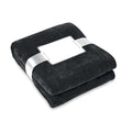 Coperta in pile liscia Nero - personalizzabile con logo