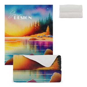 Coperta in pile R-PET con stampa in  sublimazione 120x150 cm 250g/m² Bianco - personalizzabile con logo