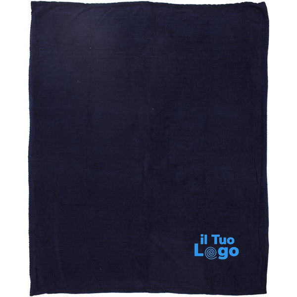 Coperta in pile righe - personalizzabile con logo