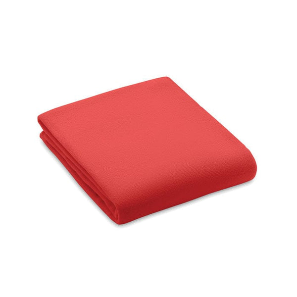 Coperta in pile RPET 130gr/m² rosso - personalizzabile con logo