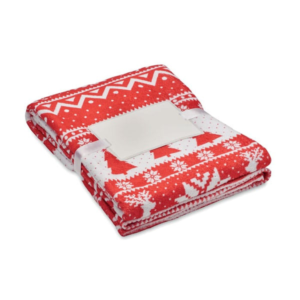 Coperta in pile RPET 190 gr/m² Rosso - personalizzabile con logo