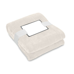 Coperta in pile RPET 280gr/m² beige - personalizzabile con logo