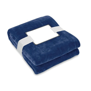 Coperta in pile RPET 280gr/m² blu - personalizzabile con logo