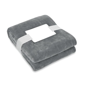 Coperta in pile RPET 280gr/m² grigio scuro - personalizzabile con logo