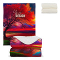 Coperta in pile Sherpa con stampa all over 130x170 cm 510g/m² Bianco - personalizzabile con logo