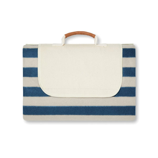 Coperta picnic grande VINGA Alba in rPET GRS blu navy - personalizzabile con logo