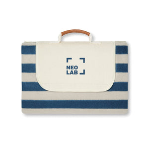 Coperta picnic grande VINGA Alba in rPET GRS blu navy - personalizzabile con logo