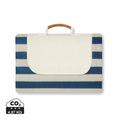 Coperta picnic grande VINGA Alba in RPET GRS righe blu - personalizzabile con logo