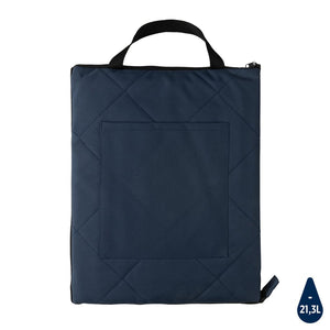 Coperta picnic pieghevole trapuntata Impact Aware™ RPET blu navy - personalizzabile con logo