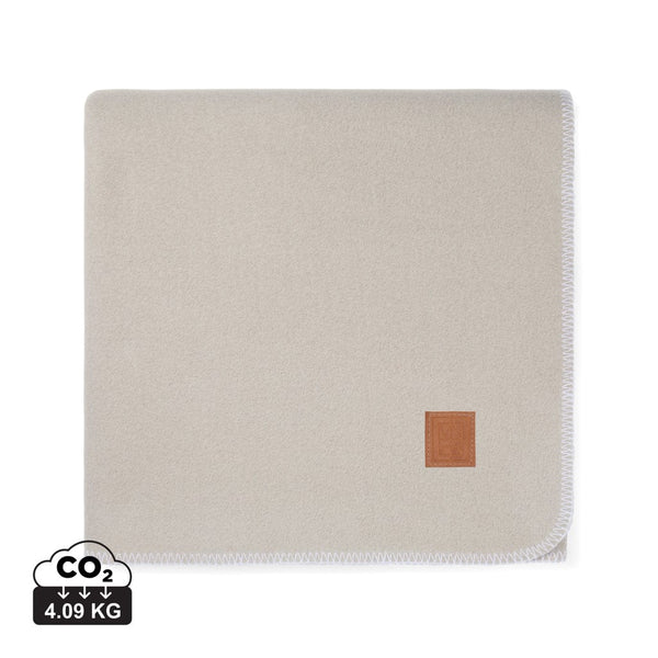 Coperta VINGA Moulton in rPET GRS beige - personalizzabile con logo