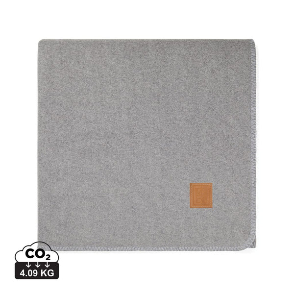 Coperta VINGA Moulton in rPET GRS grigio - personalizzabile con logo