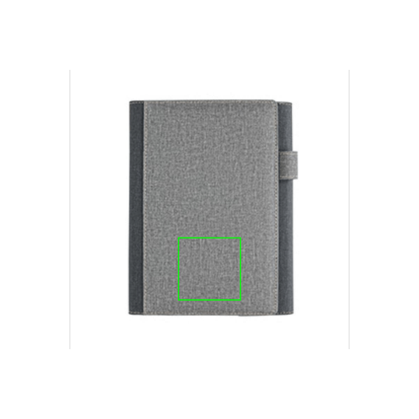Copertina Deluxe per taccuino A5 grigio - personalizzabile con logo