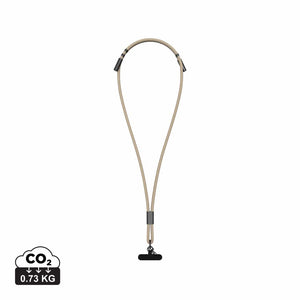 Cordino con cavo di ricarica VINGA Baltimore RCS beige - personalizzabile con logo