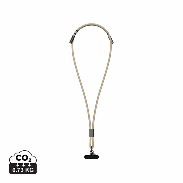 Cordino con cavo di ricarica VINGA Baltimore RCS beige - personalizzabile con logo