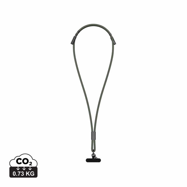 Cordino con cavo di ricarica VINGA Baltimore RCS verde - personalizzabile con logo
