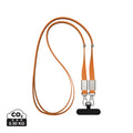 Cordino/tracolla Nivo in rPET RCS arancione - personalizzabile con logo