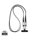 Cordino/tracolla Nivo in rPET RCS blu navy - personalizzabile con logo