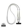 Cordino/tracolla Nivo in rPET RCS grigio - personalizzabile con logo