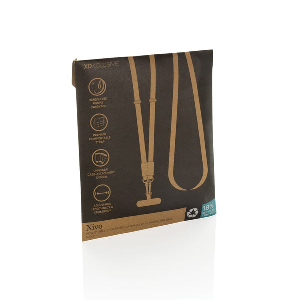 Cordino/tracolla Nivo in rPET RCS - personalizzabile con logo