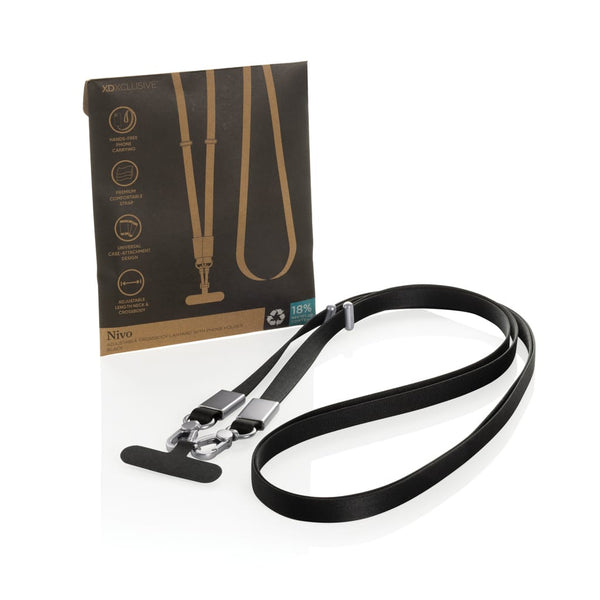 Cordino/tracolla Nivo in rPET RCS - personalizzabile con logo