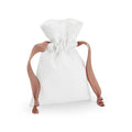 Cotton Gift Bag With Ribbon Drawstring soft  bianco/ rosa gold - personalizzabile con logo