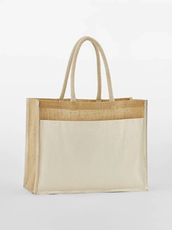 Cotton Pocket  Starched Jute Shopper natural - personalizzabile con logo