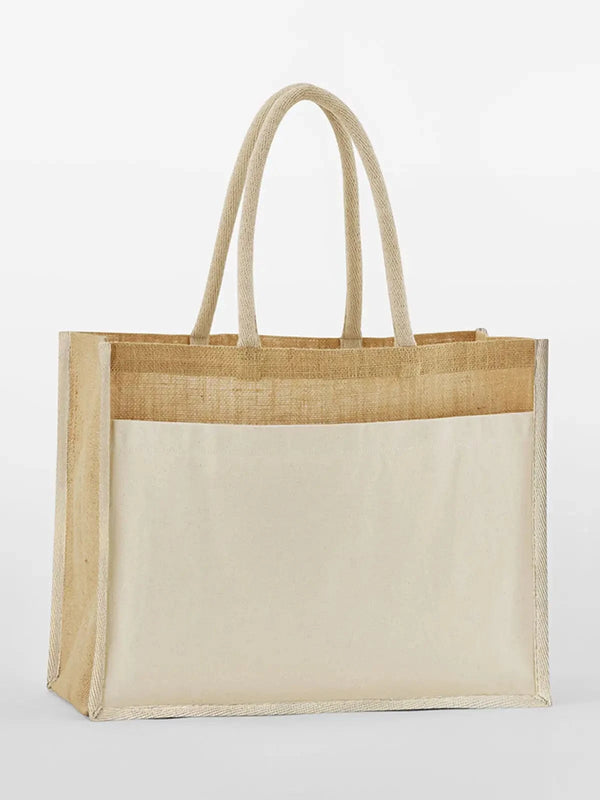Cotton Pocket  Starched Jute Shopper natural - personalizzabile con logo