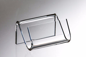 CRYSTAL  ADDRESS - Portabiglietti da scrivania personalizzato in acrilico Laser / 100 pezzi - personalizzabile con logo