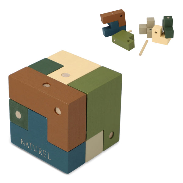 Cubo di legno InSideOut - puzzle think iq assortiti - personalizzabile con logo
