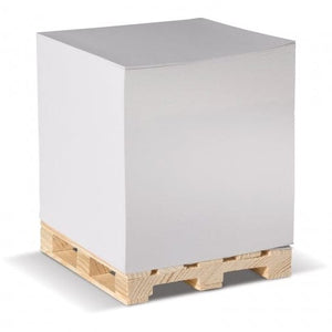 Cubo note con pallet 10x10x10cm Bianco - personalizzabile con logo